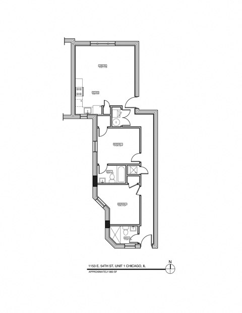 Floor plan for 2 beds, 2 baths, 925 sqft